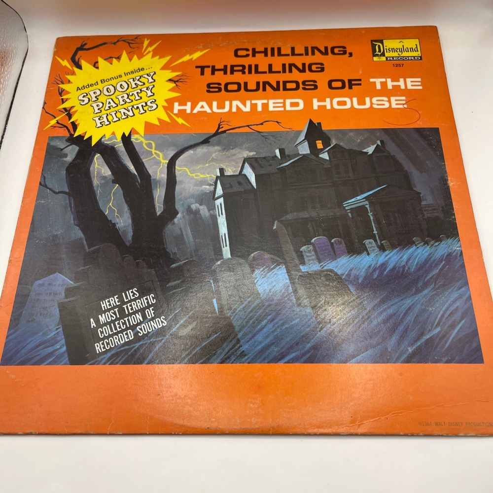 Disneyland Thrilling Sounds of the Haunted House LP 1257 W INSERT! Halloween VG